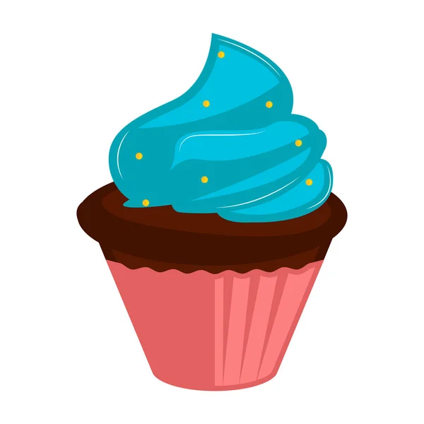 Ícone de cupcake colorido isolado — Vetor de Stock