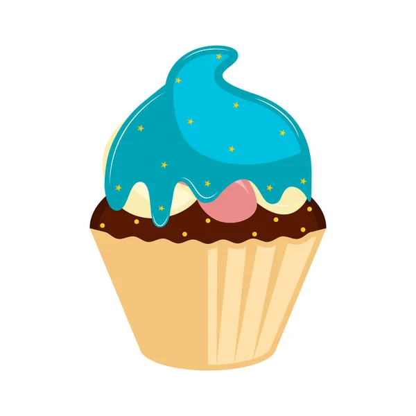 Geïsoleerde gekleurde cupcake pictogram — Stockvector