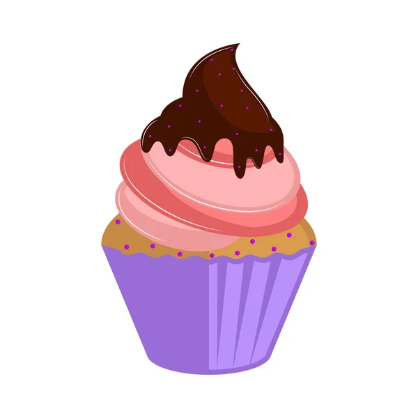 Ikona na białym tle kolorowe cupcake — Wektor stockowy