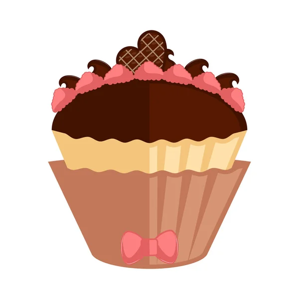 Icono de cupcake de color aislado — Archivo Imágenes Vectoriales
