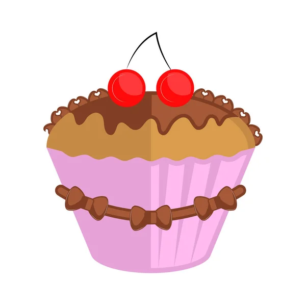 Isolated colored cupcake icon — Stock Vector