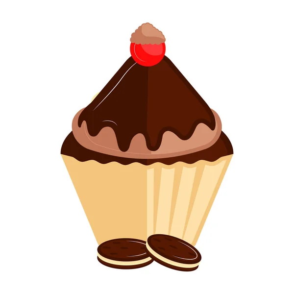 Isolierte farbige Cupcake-Ikone — Stockvektor