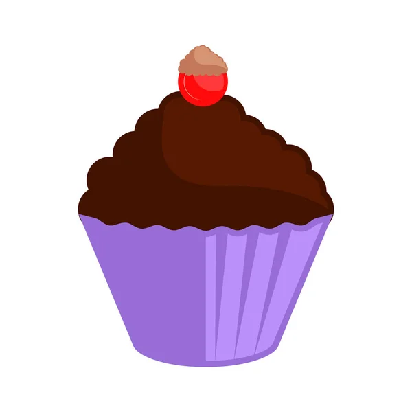 Geïsoleerde gekleurde cupcake pictogram — Stockvector