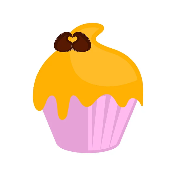 Ícone de cupcake colorido isolado — Vetor de Stock