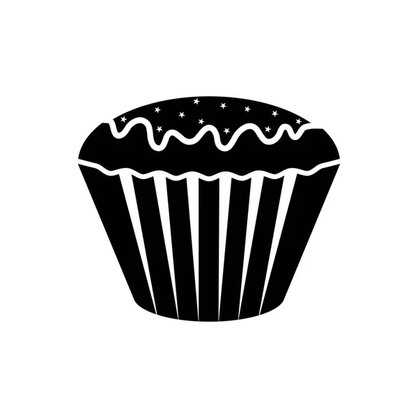 Geïsoleerde cupcake silhouet pictogram — Stockvector