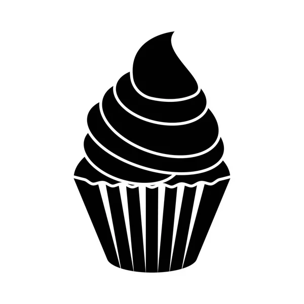 Icono de silueta de cupcake aislado — Archivo Imágenes Vectoriales