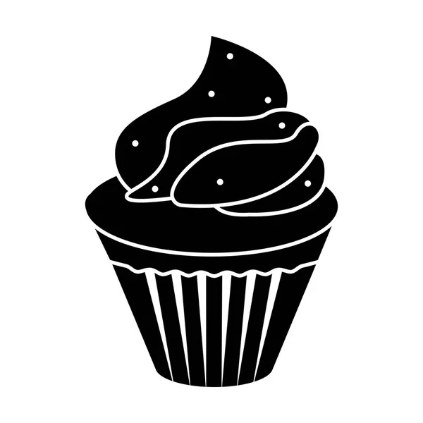 Geïsoleerde cupcake silhouet pictogram — Stockvector