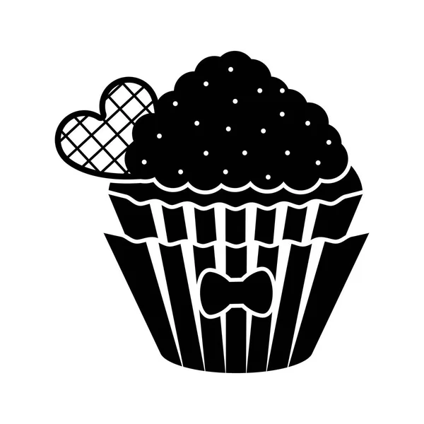 Isolée icône silhouette cupcake — Image vectorielle