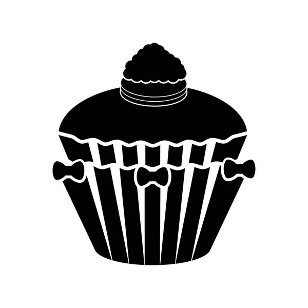 Isolée icône silhouette cupcake — Image vectorielle