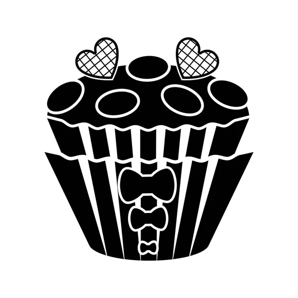 Isolée icône silhouette cupcake — Image vectorielle