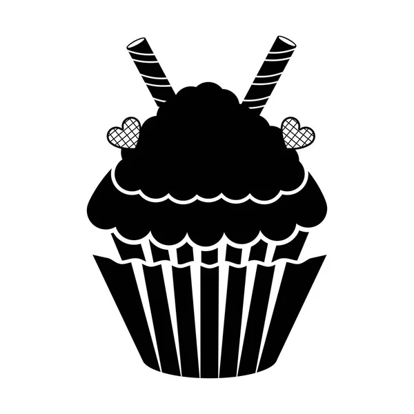 Isolerade cupcake siluett ikonen — Stock vektor