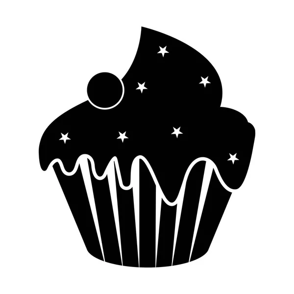 Icono de silueta de cupcake aislado — Archivo Imágenes Vectoriales