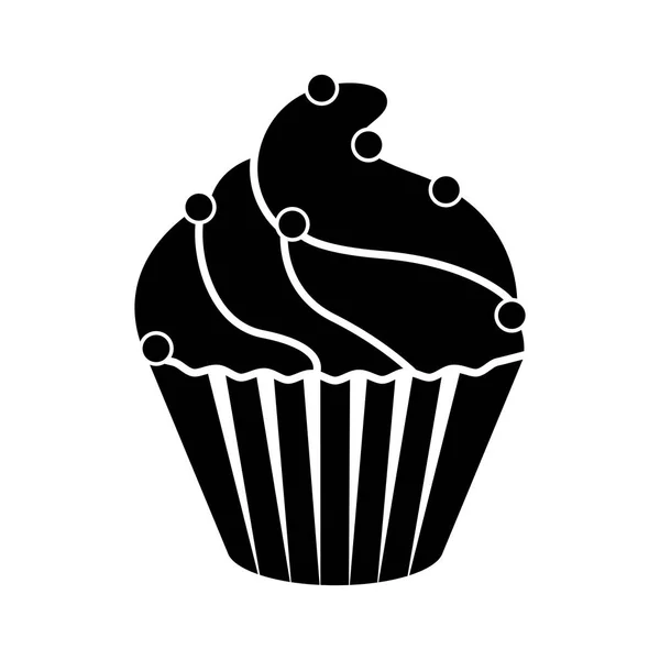 Isolée icône silhouette cupcake — Image vectorielle