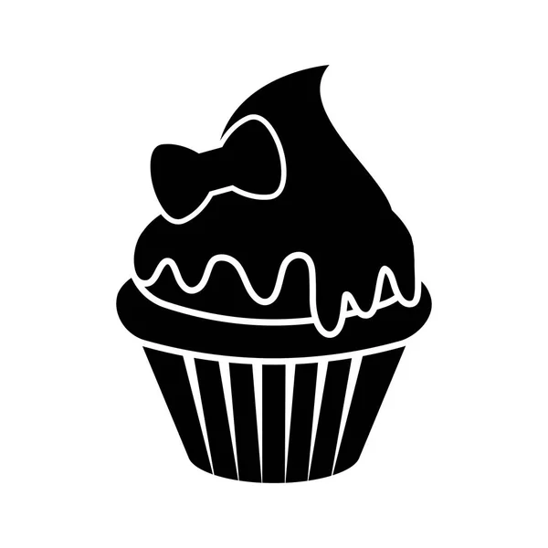 Geïsoleerde cupcake silhouet pictogram — Stockvector