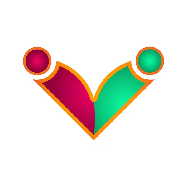 孤立したチームワークのビジネスのロゴ — ストックベクタ