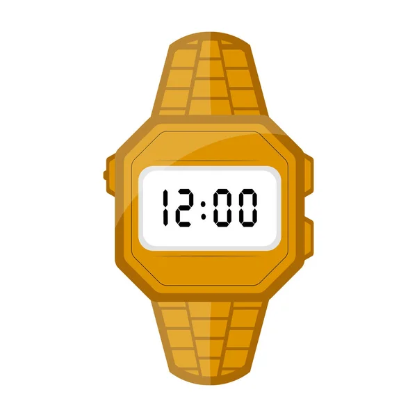 Icono de reloj de pulsera digital aislado — Vector de stock