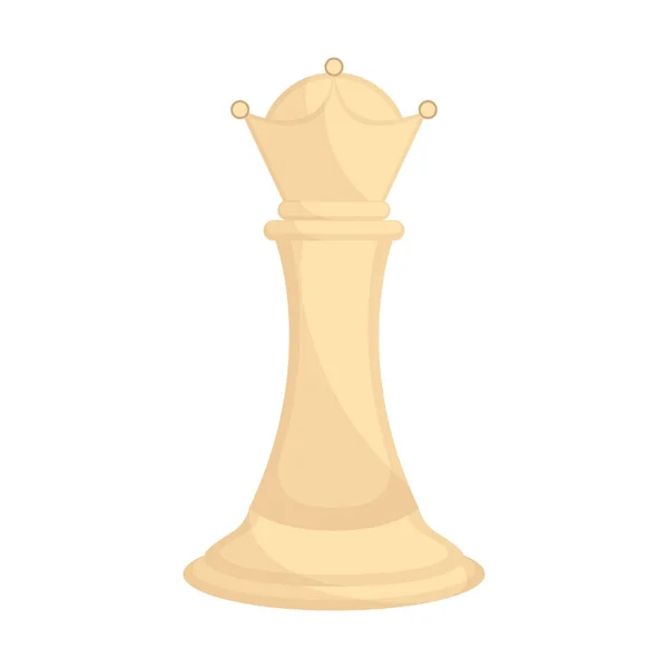 Απομονωμένη βασίλισσα σκακιού κομμάτι εικονίδιο — Διανυσματικό Αρχείο