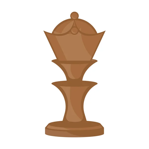 Ícone de peça de xadrez rainha isolada —  Vetores de Stock