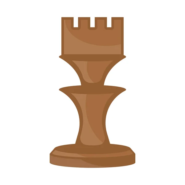 Ícone de peça de xadrez de torre isolada —  Vetores de Stock