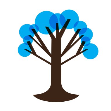 İzole soyut ağaç simgesiyle