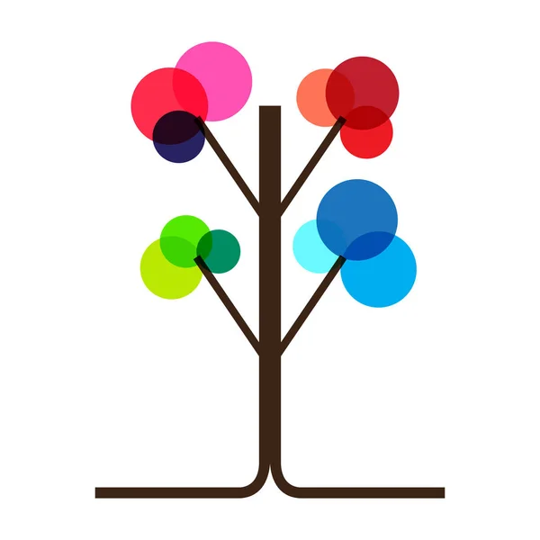 Ikon pohon abstrak terisolasi - Stok Vektor
