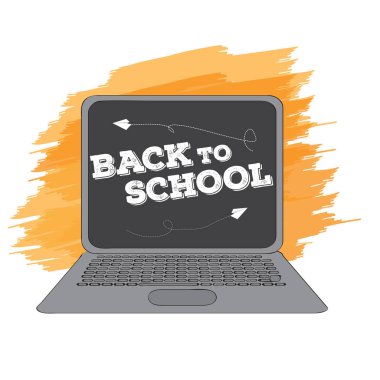 Yalıtılmış dizüstü bilgisayar. Geri okul kavramı görüntüye