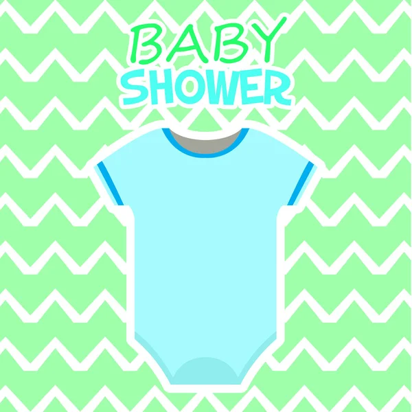 Carte de douche bébé avec vêtements bébé — Image vectorielle