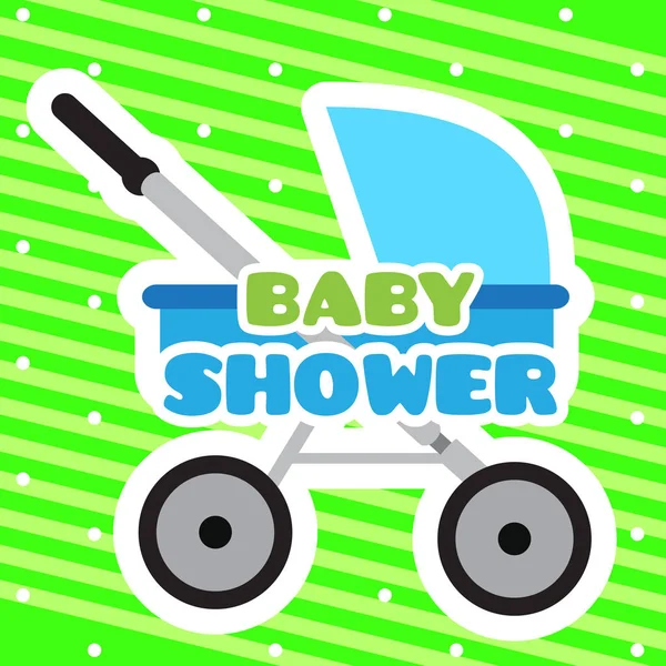 Baby shower card z wózkiem — Wektor stockowy