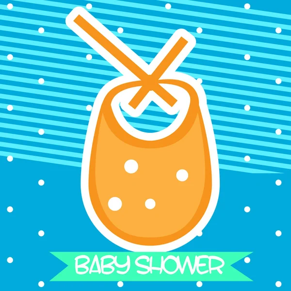 Baby shower card with a bib — Stock Vector