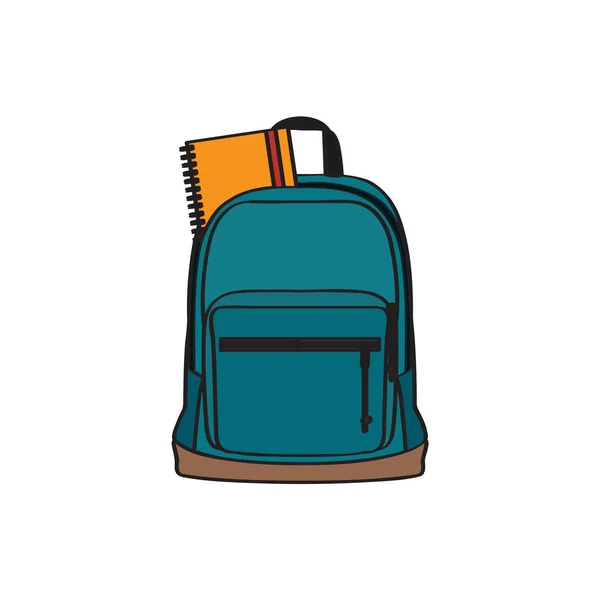 Bir kitapla izole okul çantası — Stok Vektör