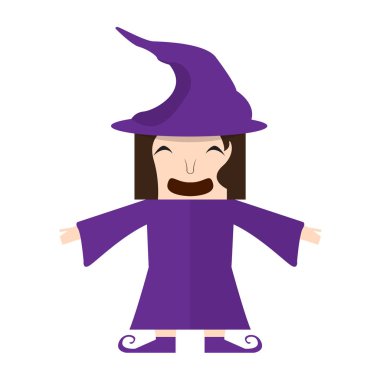 Şirin halloween cadı çizgi film karakteri