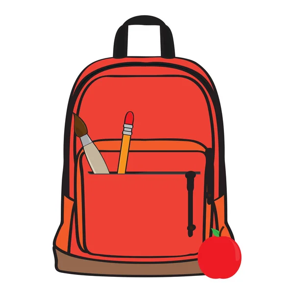 Imagen Bolsa Escuela Aislada Diseño Ilustración Vectorial — Archivo Imágenes Vectoriales