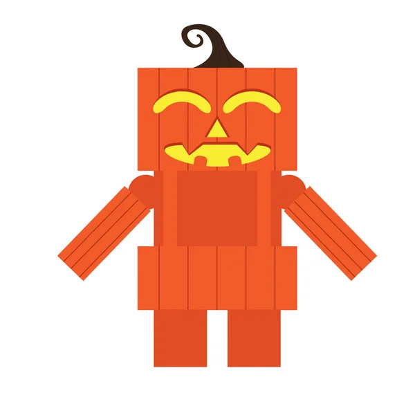 Bonito halloween abóbora monstro desenho animado personagem — Vetor de Stock