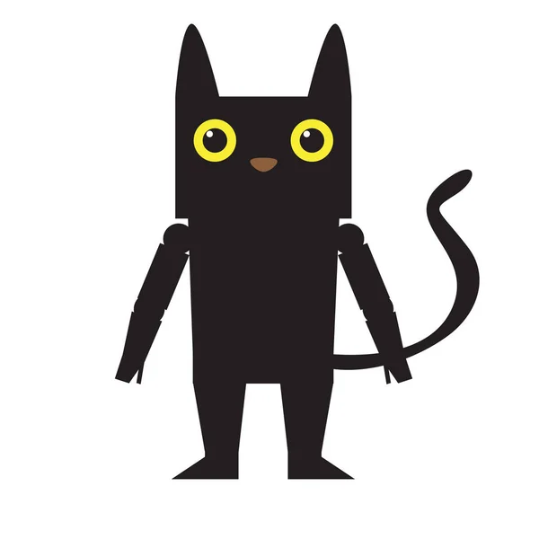 Cute halloween kat stripfiguur — Stockvector