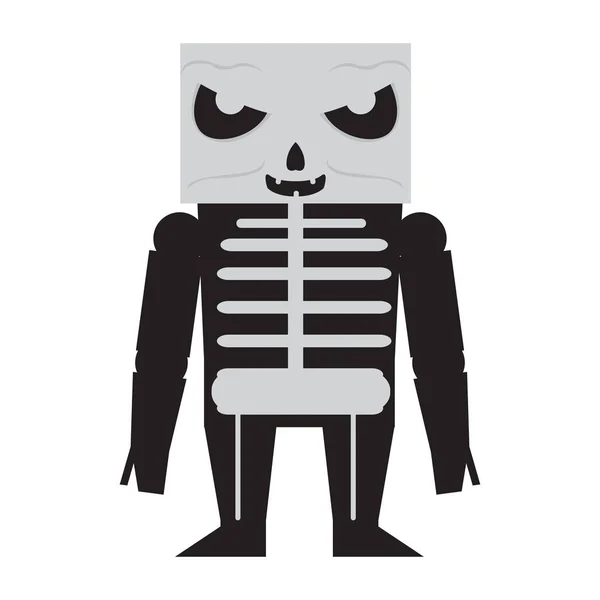 Lindo personaje de dibujos animados esqueleto de Halloween — Archivo Imágenes Vectoriales