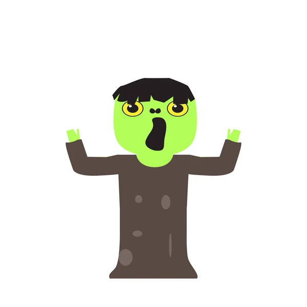 Mignon Halloween zombie personnage de dessin animé — Image vectorielle