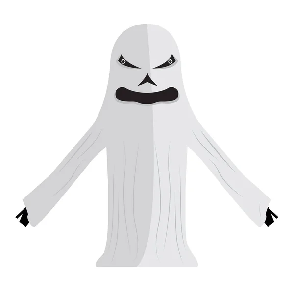 Söta halloween ghost seriefigur — Stock vektor