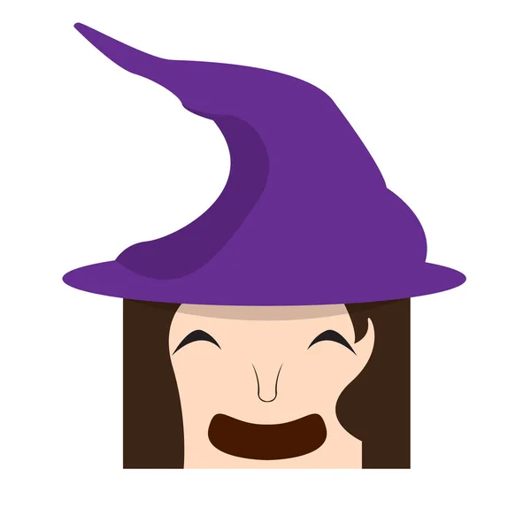 Happy Halloween cartoon witch avatar — стоковый вектор