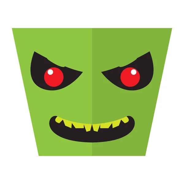 Rozzlobený halloween karikatura alien avatar — Stockový vektor