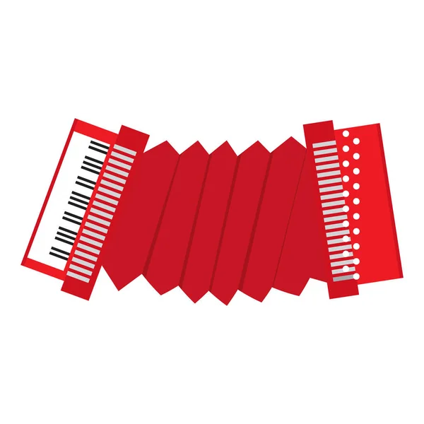 Instrument de musique isolé accordéon — Image vectorielle