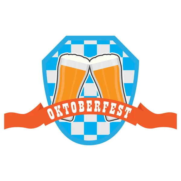 Oktoberfest label with beer icons — Stock Vector