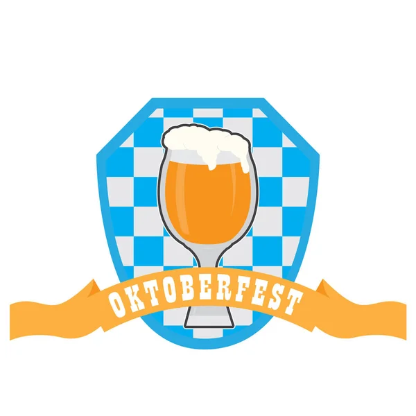 Oktoberfest label with beer icons — Stock Vector