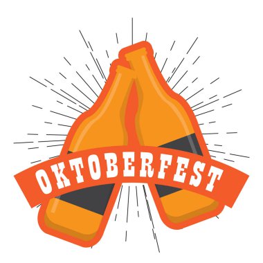 Oktoberfest bira şişeleri simgesi etiketle