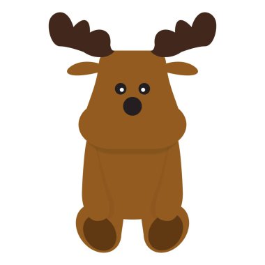 İzole doldurulmuş geyik oyuncak