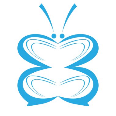 Renkli soyut güzel kelebek simgesi