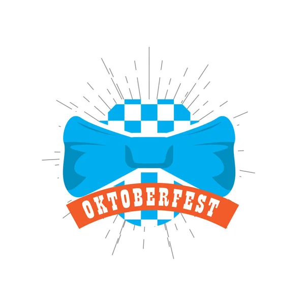 Etiqueta Oktoberfest con un icono de corbata — Vector de stock
