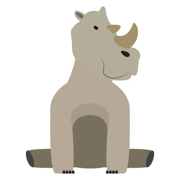 Brinquedo de rinoceronte recheado isolado — Vetor de Stock