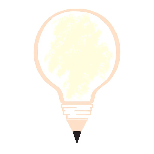 Idea conceptual bombilla con forma de lápiz — Vector de stock