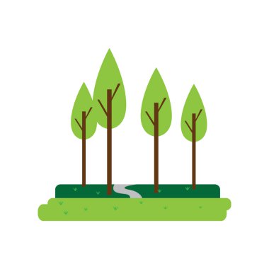 Ağaçları ile genel bir park manzarası