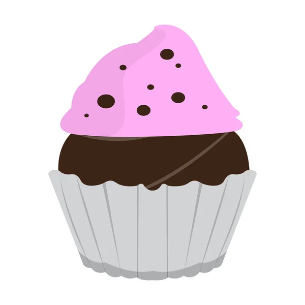 Ícone de cupcake colorido isolado — Vetor de Stock